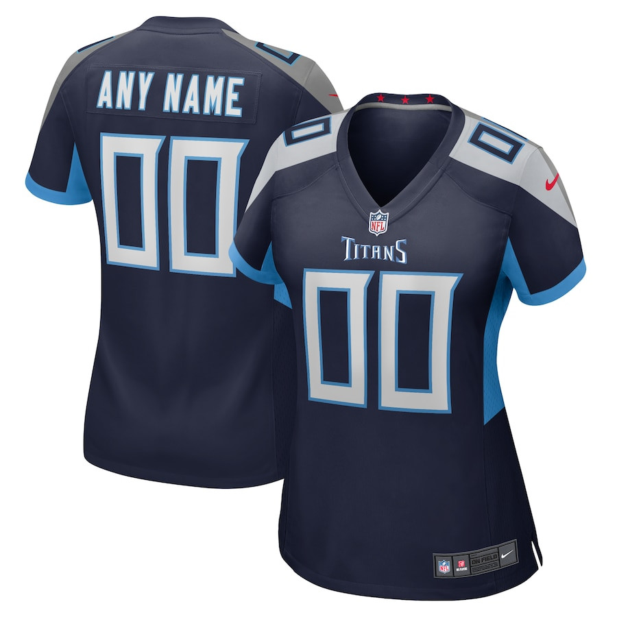 Tennessee Titans Women Custom Game Jersey - Navy Js8336