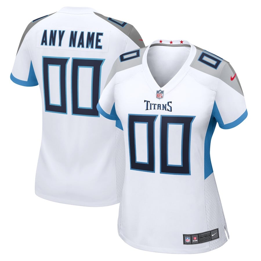 Tennessee Titans Women Custom Game Jersey - White Js9129
