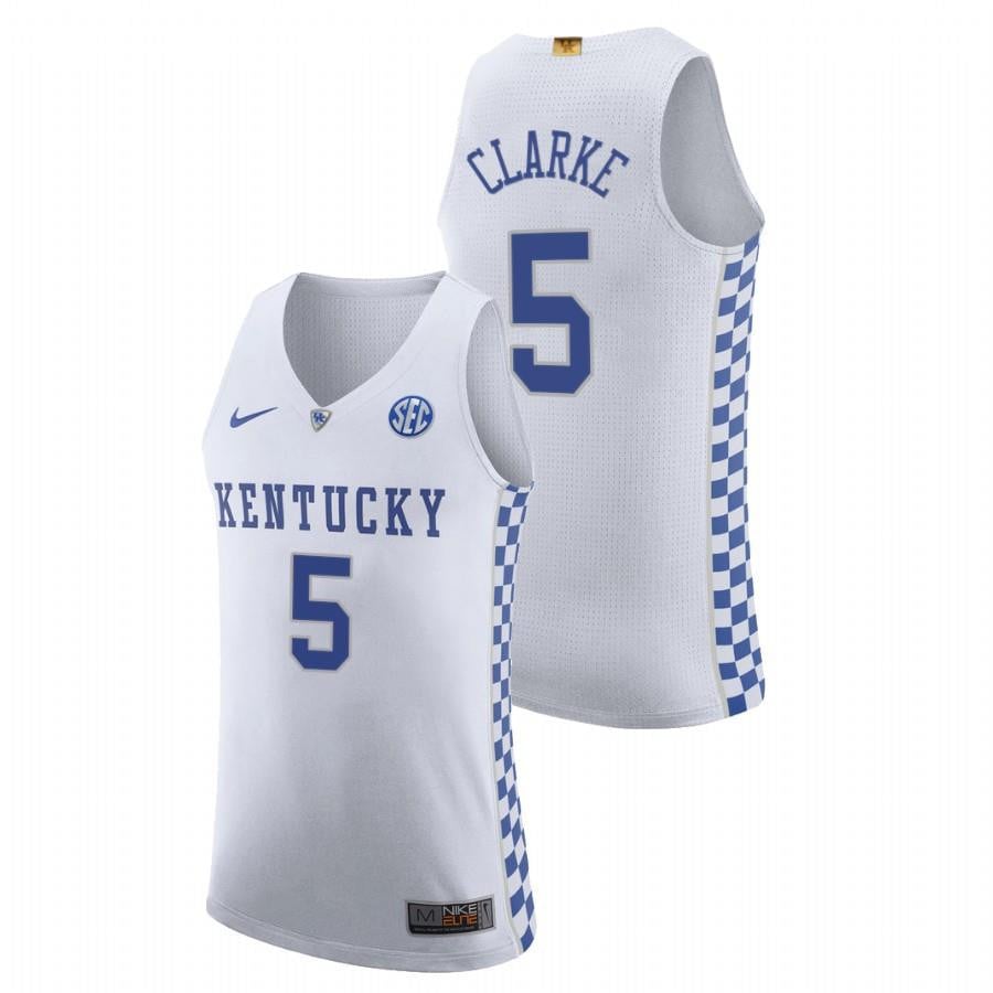 Terrence Clarke 5 Kentucky Wildcats White 2023 Draft Prospect Rip Jersey