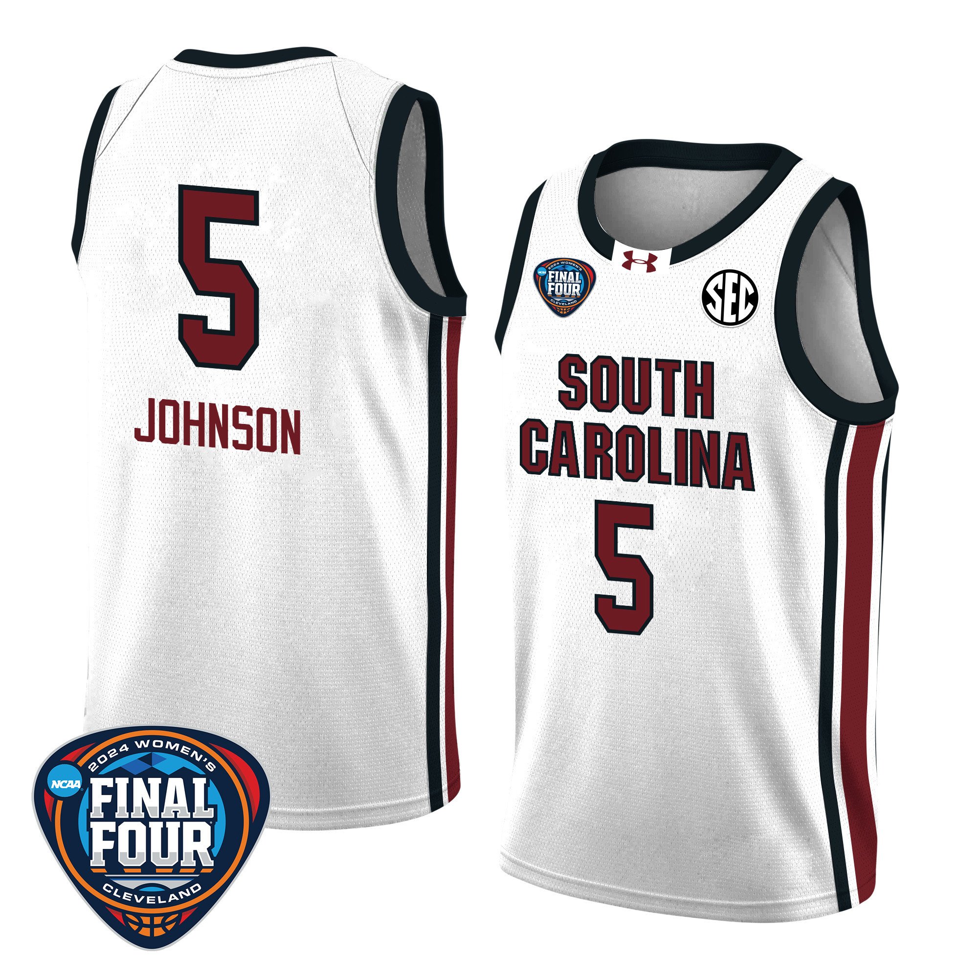 Tessa Johnson 5 South Carolina 2024 Final Four Patch Women's Basketball Jersey - Unisex Jersey