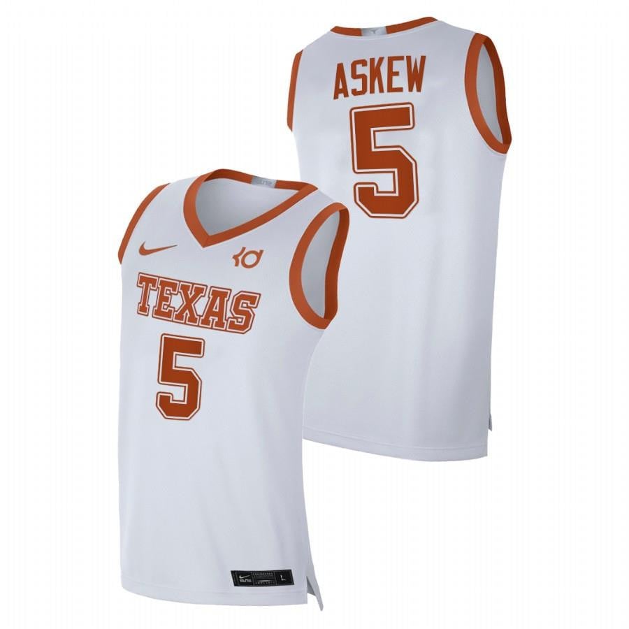 Texas Longhorns Devin Askew 5 White Player Limited 2023 Top Transfers Jersey