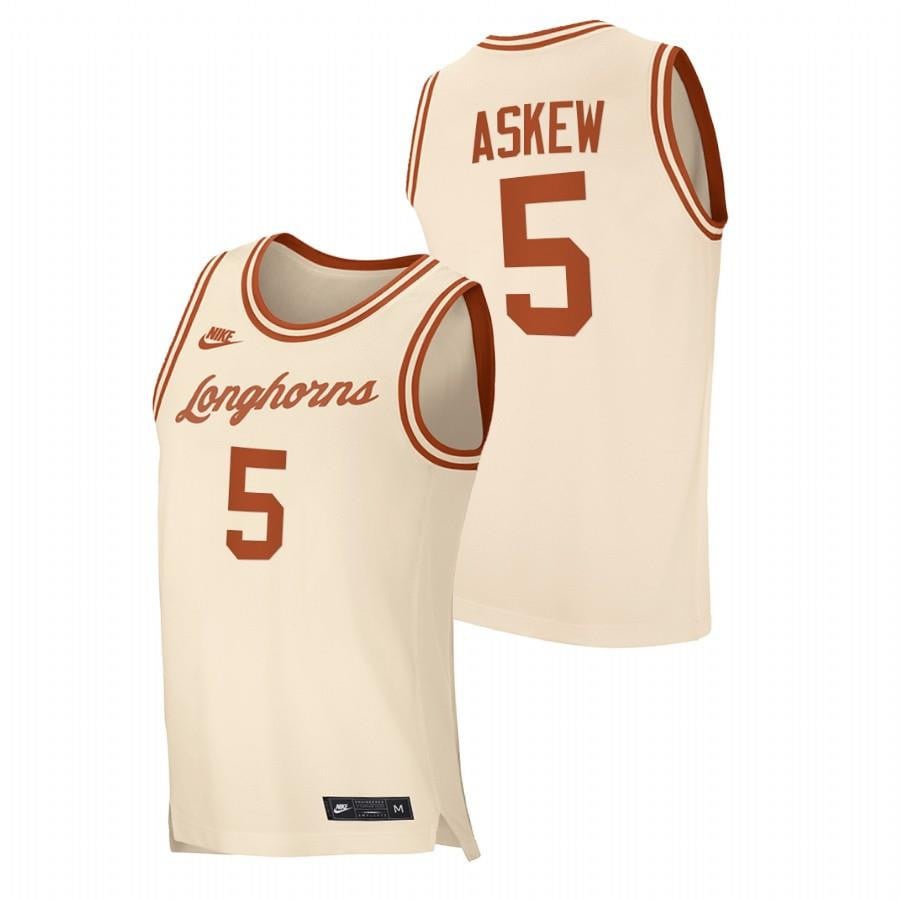 Texas Longhorns Devin Askew 5 White Retro 2023 Top Transfers Jersey