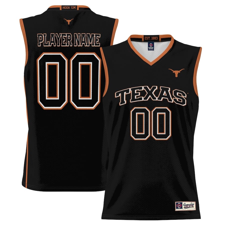 Texas Longhorns Nil Men Basketball Custom Jersey - Black