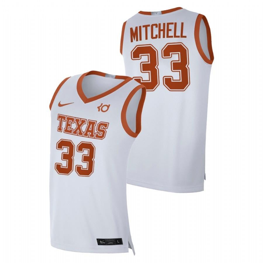 Texas Longhorns Tre Mitchell 33 White Player Limited 2023 Top Transfers Jersey