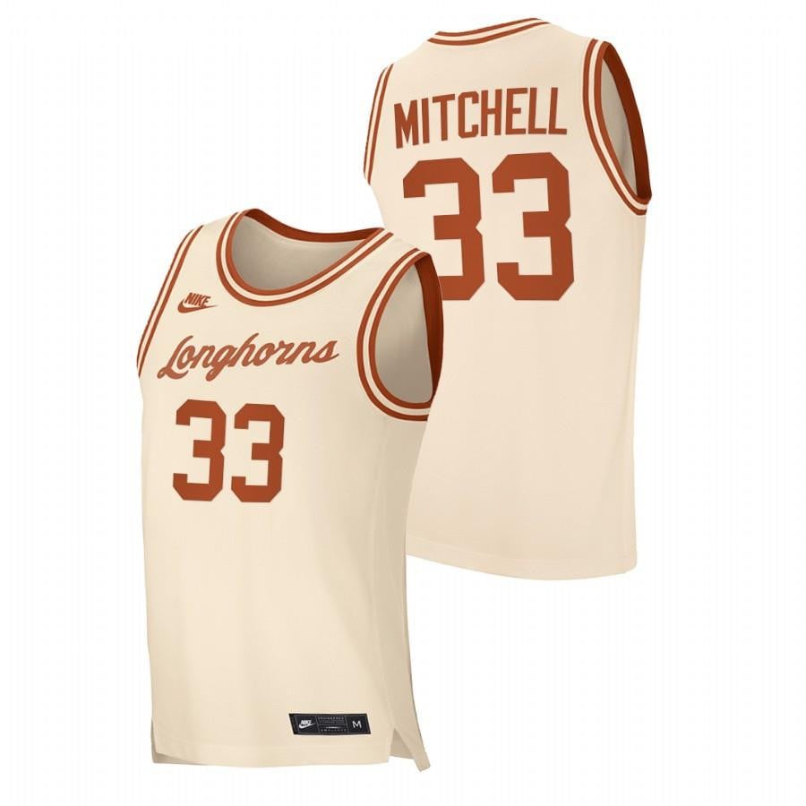 Texas Longhorns Tre Mitchell 33 White Retro 2023 Top Transfers Jersey