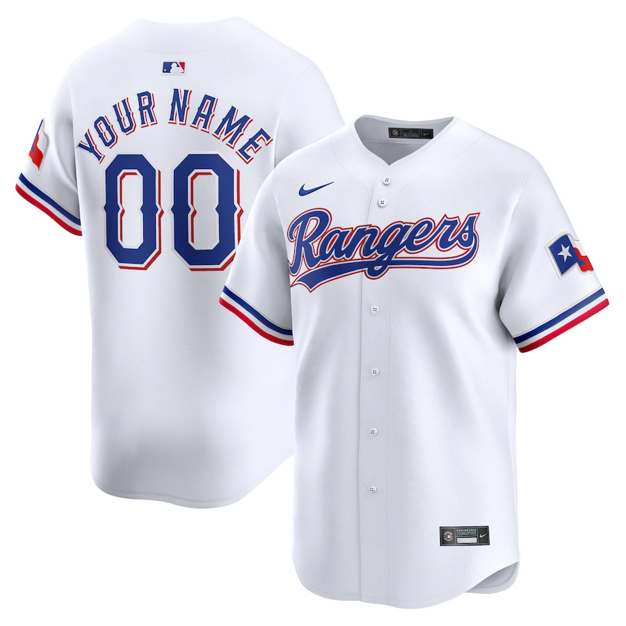 Texas Rangers Home Limited Custom Youth Jersey - White