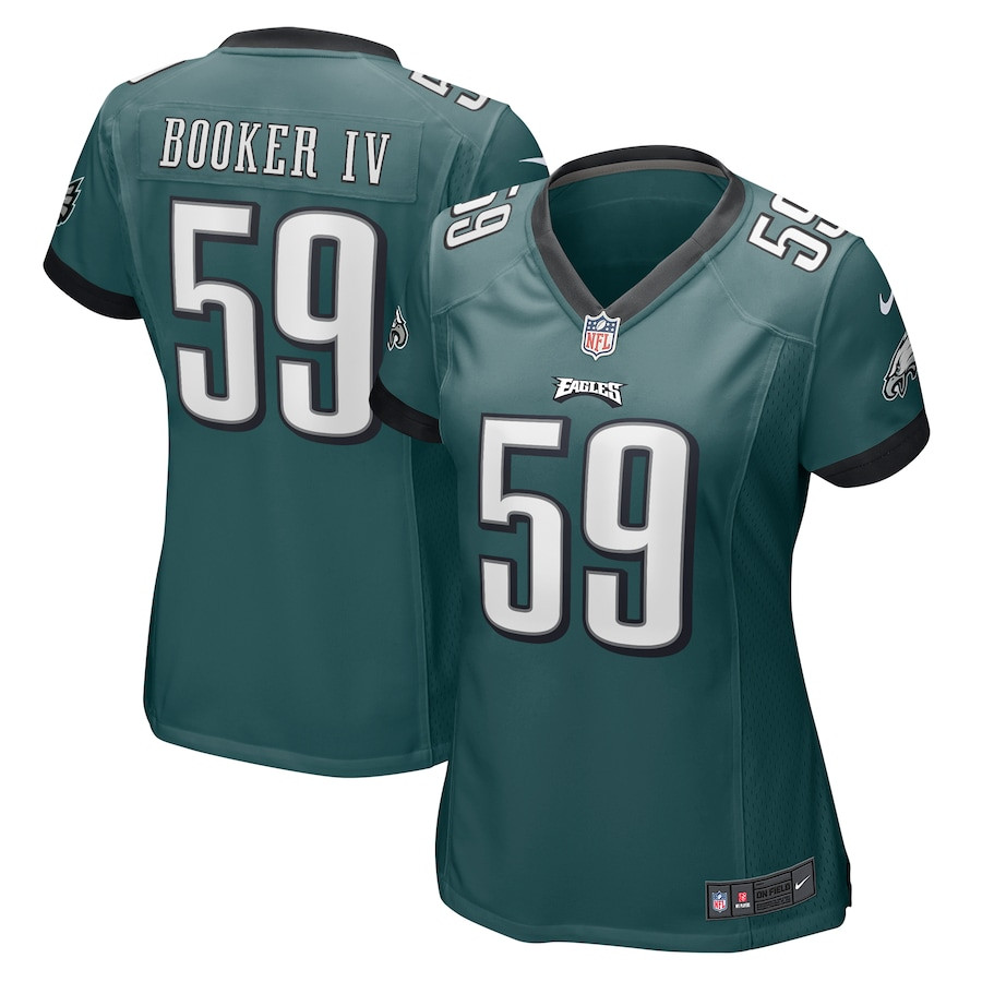 Thomas Booker Iv 59 Philadelphia Eagles Game Women Jersey - Midnight Green Js6335