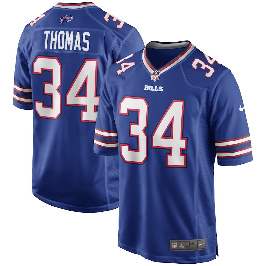 Thurman Thomas 34 Buffalo Bills Men Game Retired Jersey - Royal Js3326