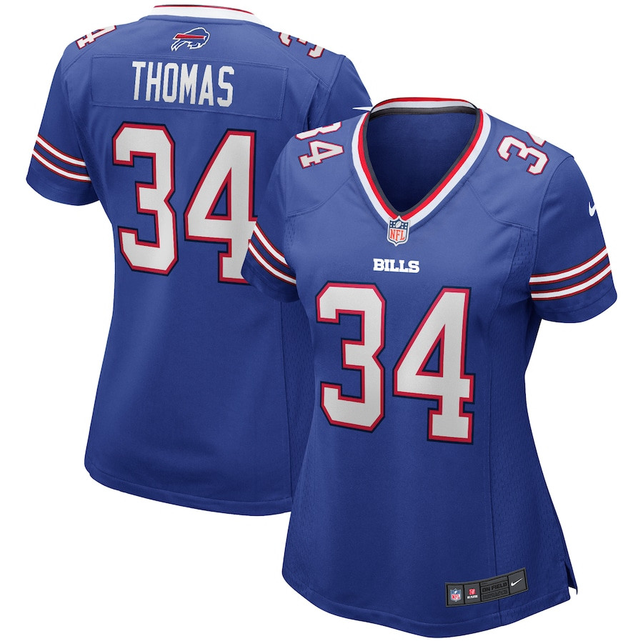 Thurman Thomas 34 Buffalo Bills Women Game Retired Jersey - Royal Js3168