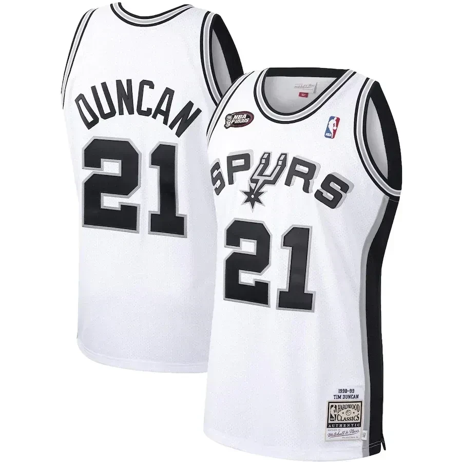 Tim Duncan San Antonio Spurs Mitchell & Ness Hardwood Classics 1998-99 Jersey - White