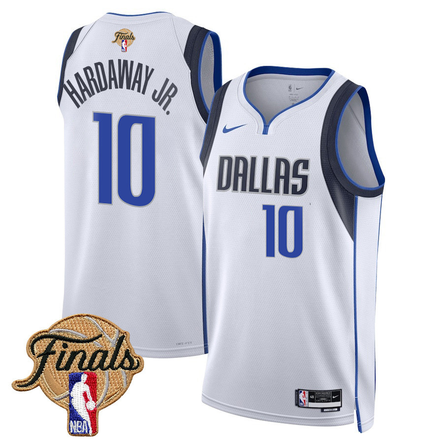 Tim Hardaway Jr. 10 Dallas Mavericks 2024 Finals Patch Swingman Jersey - Association Edition - White