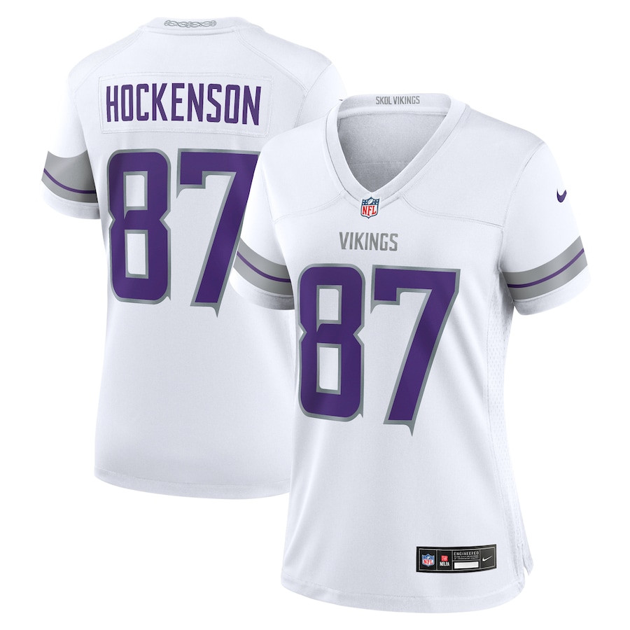 T.j. Hockenson 87 Minnesota Vikings Women's Alternate Game Player Jersey - White Js5887