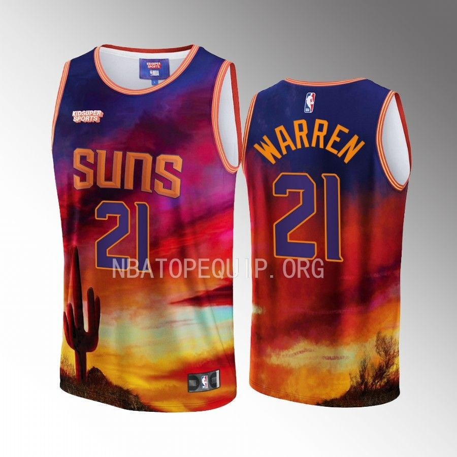 T.j. Warren 21 Phoenix Suns Nba & Kidsuper Studios Unisex Hometown Jersey