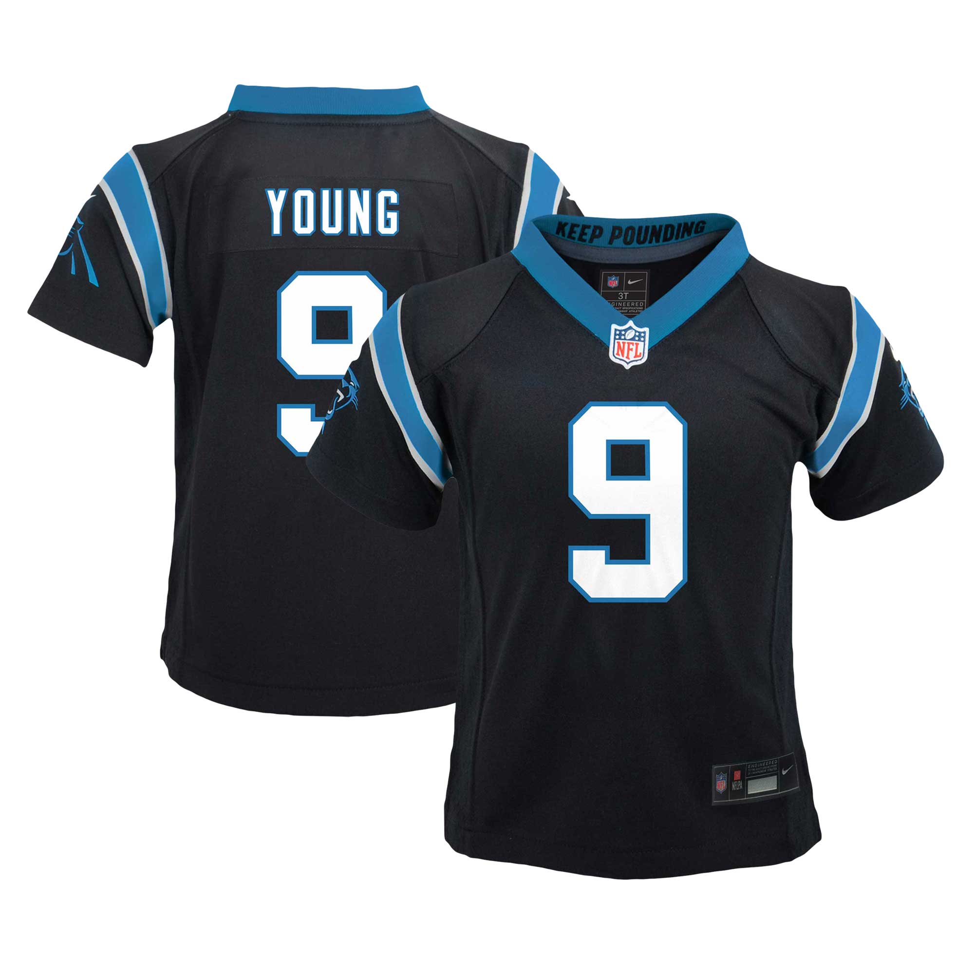 Toddler Carolina Panthers Bryce Young Black Game Jersey Js8116
