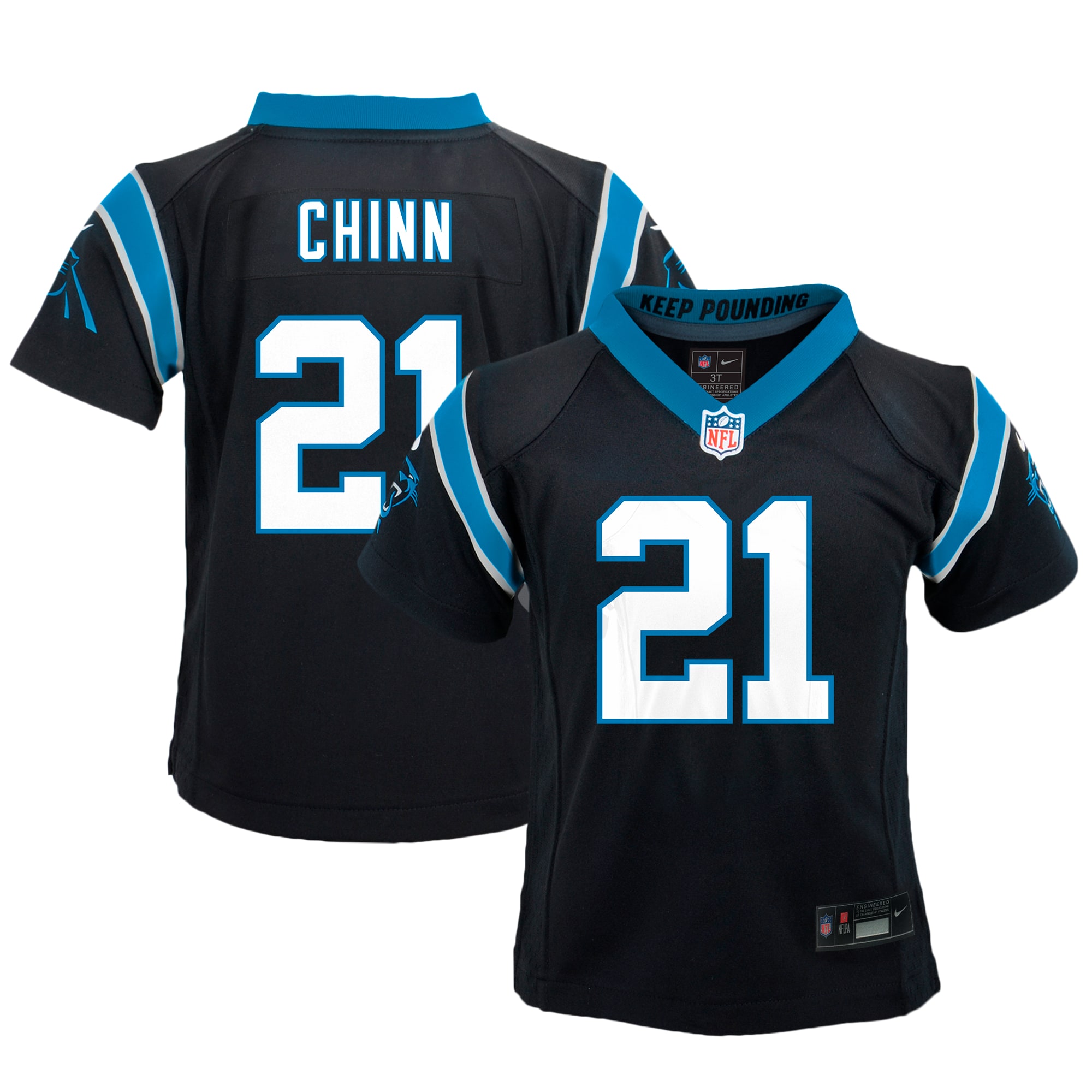 Toddler Carolina Panthers Jeremy Chinn Black Game Jersey Js6073