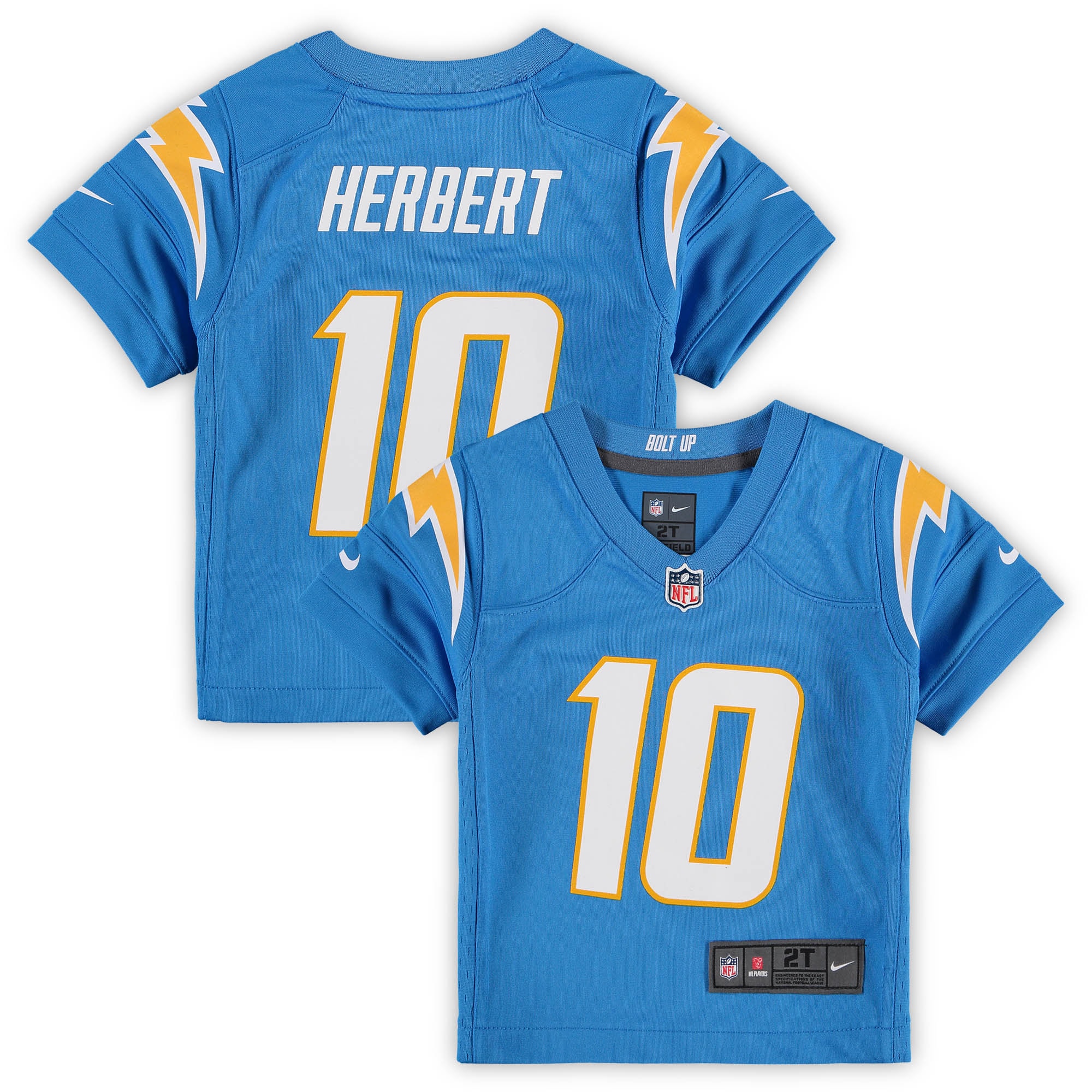 Toddler Los Angeles Chargers Justin Herbert Powder Blue Game Jersey Js2002