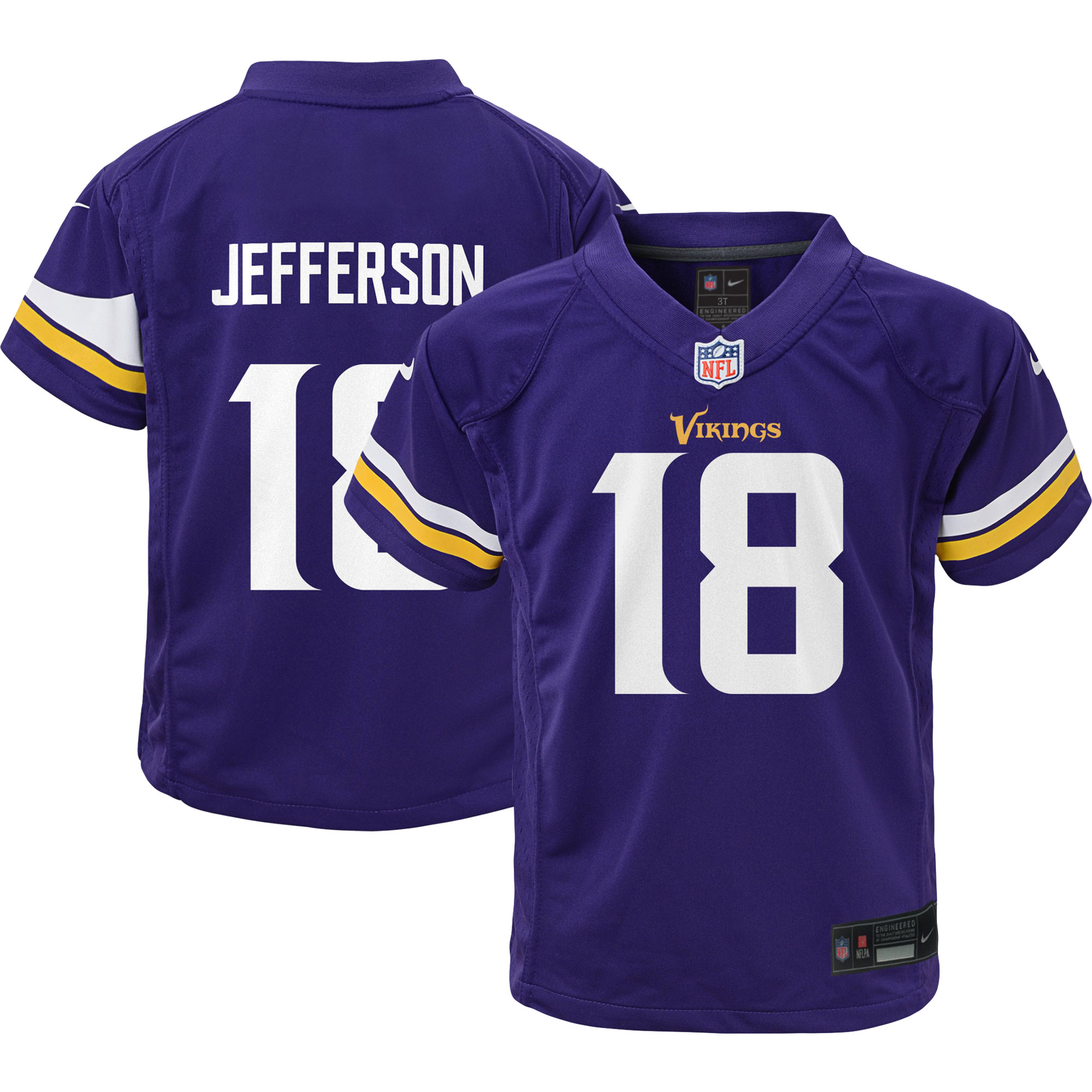 Toddler Minnesota Vikings Justin Jefferson Purple Game Jersey Js8629