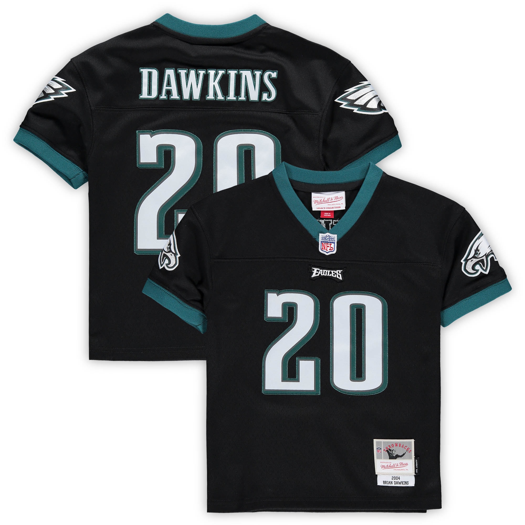 Toddler Mitchell & Ness Brian Dawkins Black Philadelphia Eagles 2004 Retired Legacy Jersey Js2661