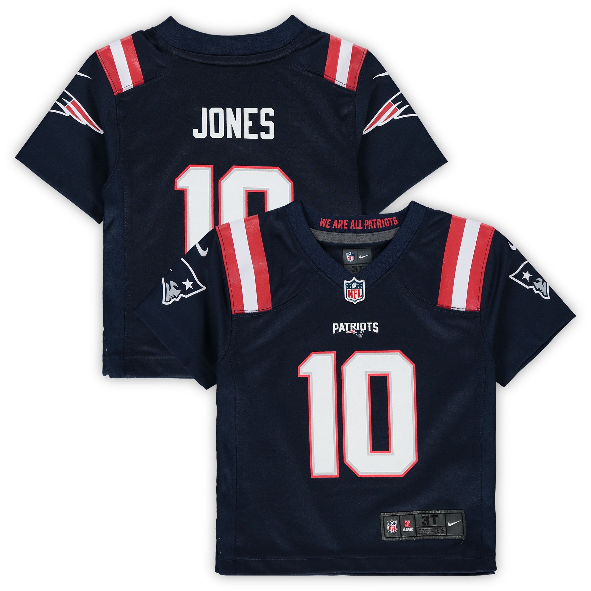 Toddler New England Patriots Mac Jones Navy Game Jersey Js7782