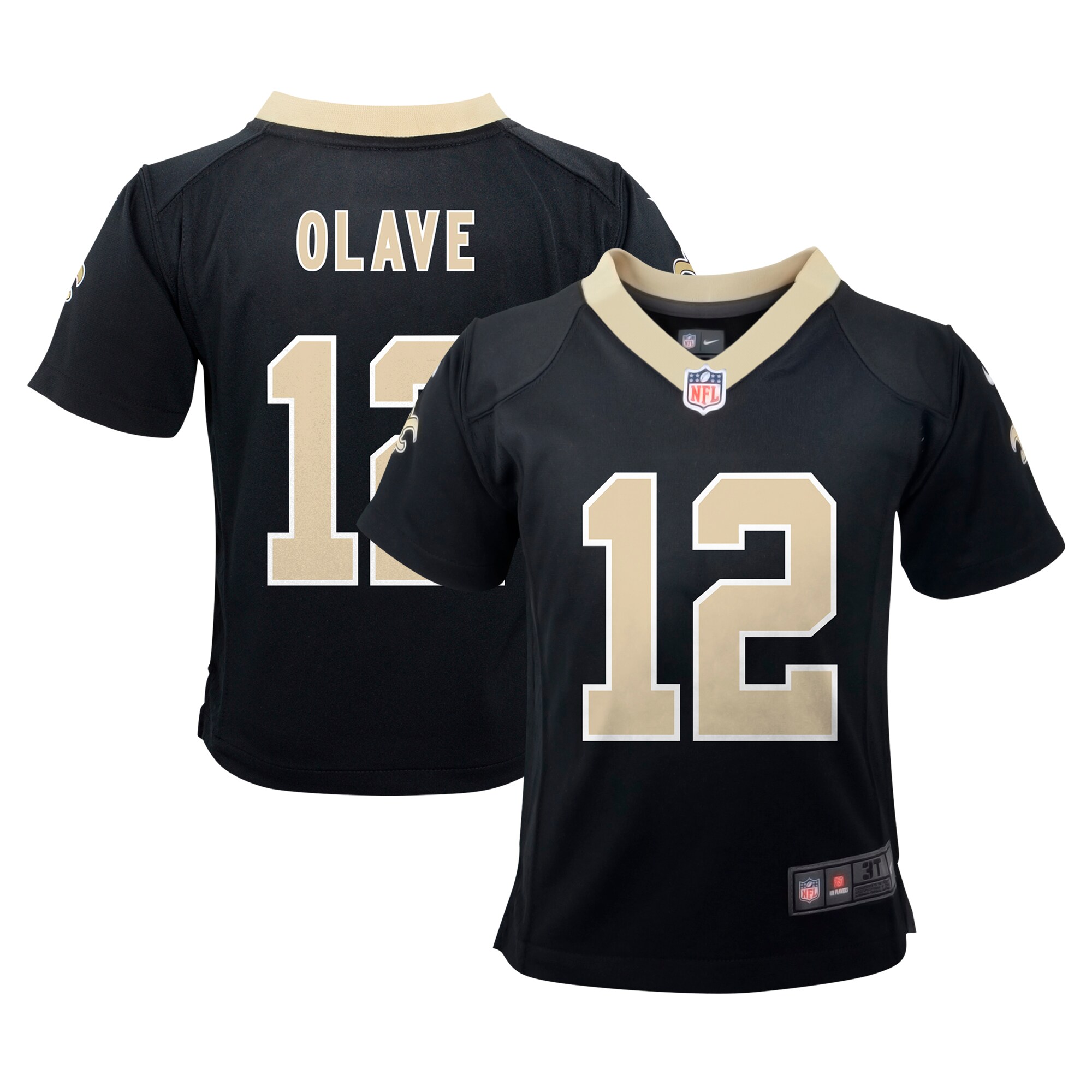 Toddler New Orleans Saints Chris Olave Black Game Jersey Js7089