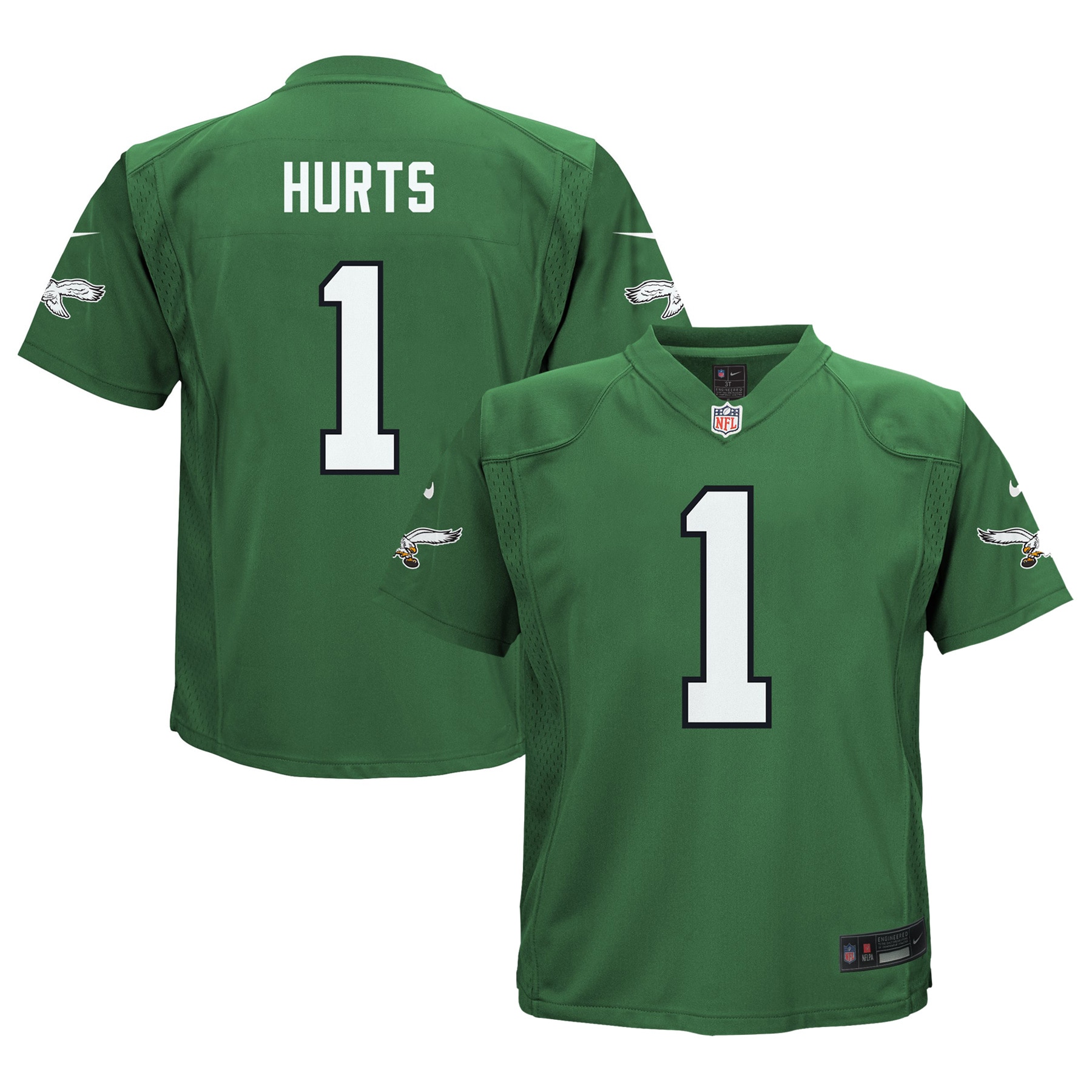 Toddler Philadelphia Eagles Jalen Hurts Kelly Green Game Jersey Js8157