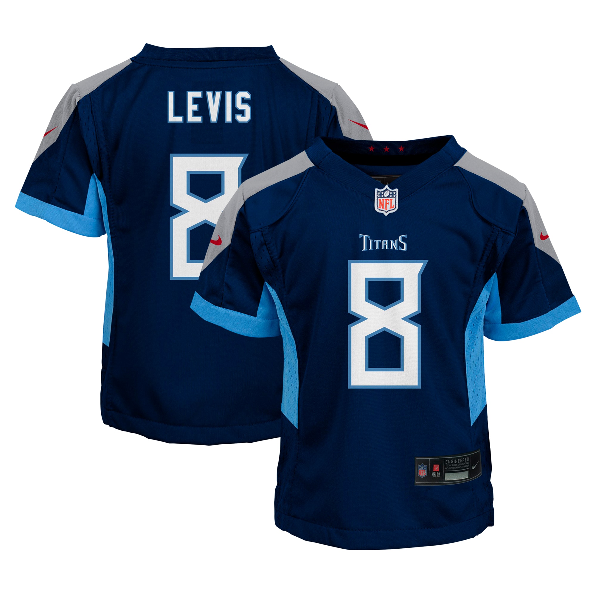 Toddler Tennessee Titans Will Levis Navy Game Jersey Js3771