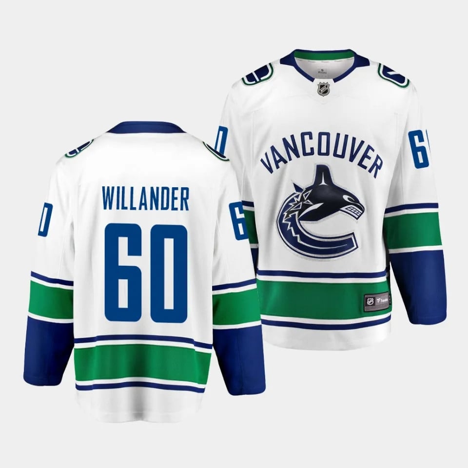 Tom Willander #60 Vancouver Canucks 2023 Draft Away Men Jersey - White