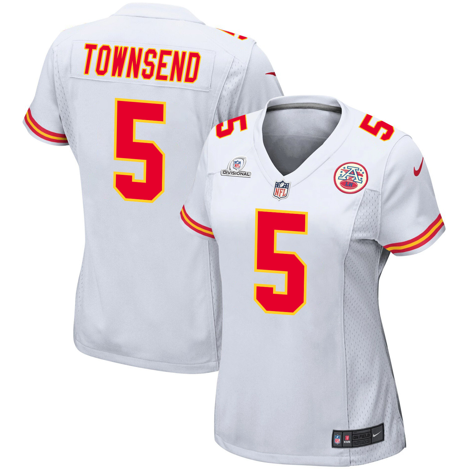 Tommy Townsend 5 Kansas City Chiefs Super Bowl Lviii Patch Game Women Jersey - White Js4439