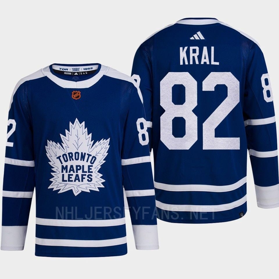 Toronto Maple Leafs 2022 Reverse Retro 2.0 Filip Kral 82 Blue Primegreen Jersey Men's