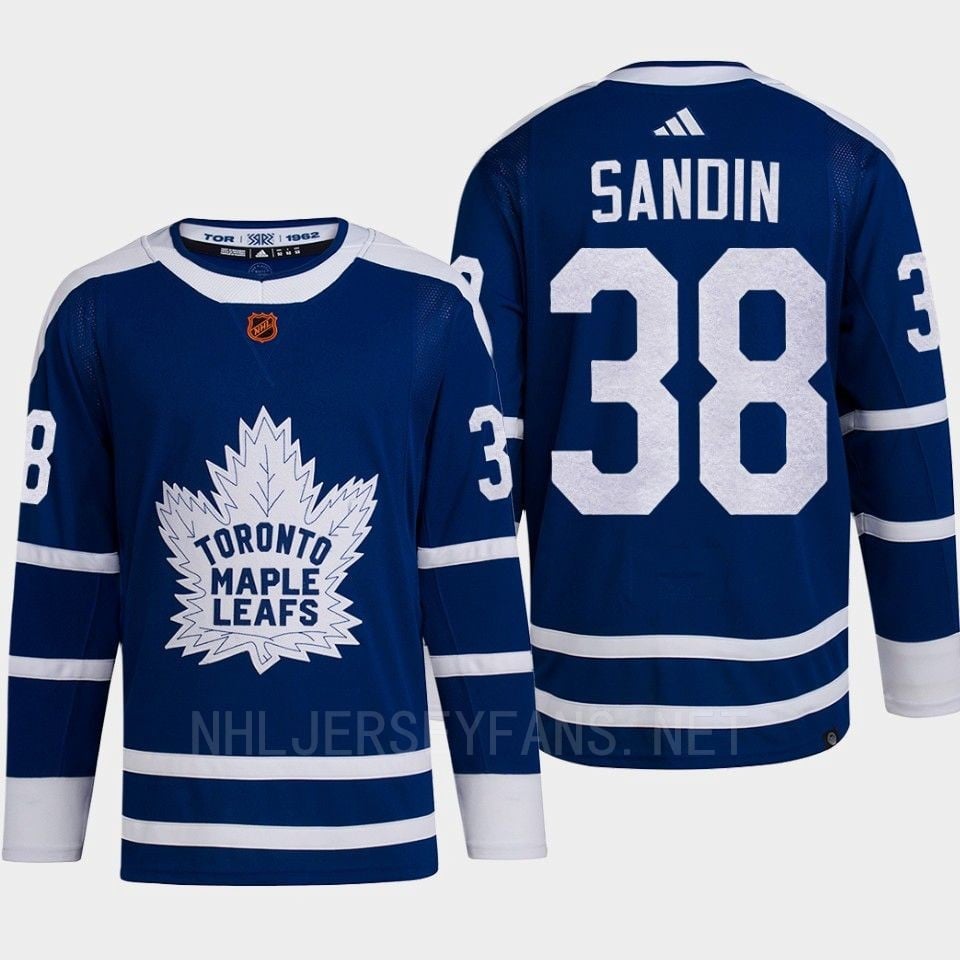 Toronto Maple Leafs 2022 Reverse Retro 2.0 Rasmus Sandin 38 Blue Primegreen Jersey Men's