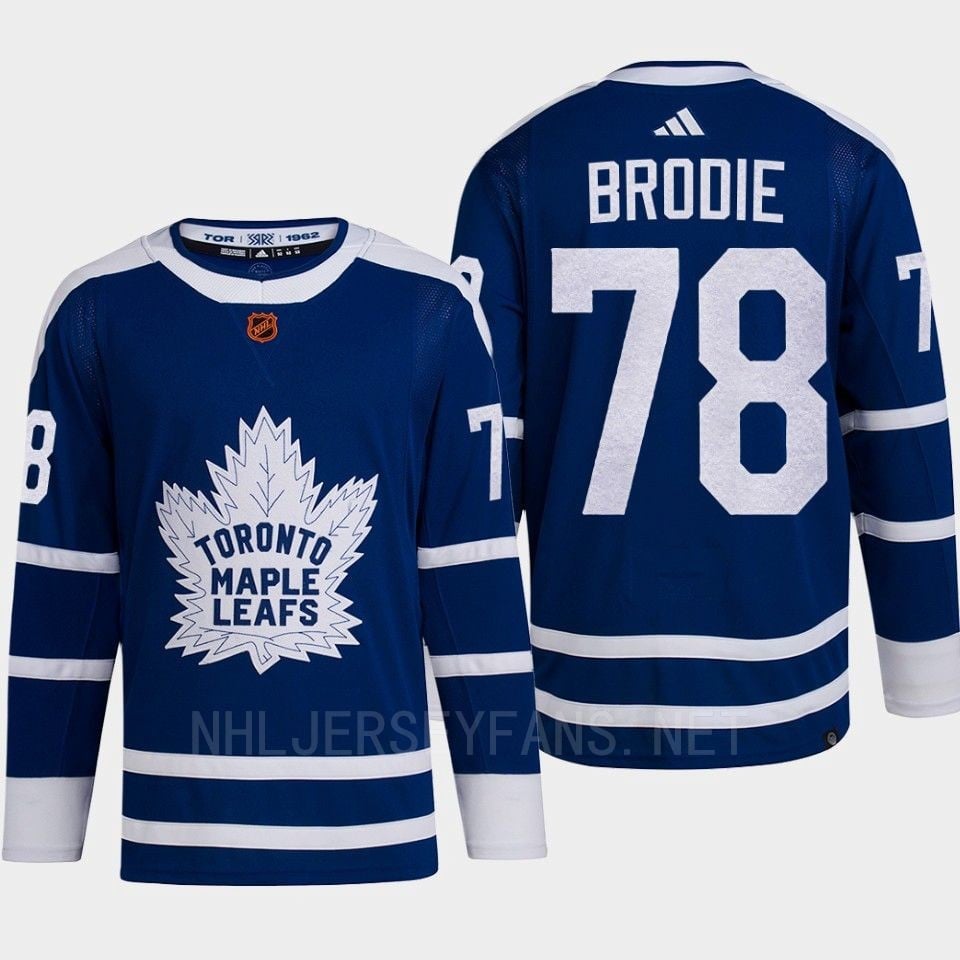 Toronto Maple Leafs 2022 Reverse Retro 2.0 T.j. Brodie 78 Blue Primegreen Jersey Men's