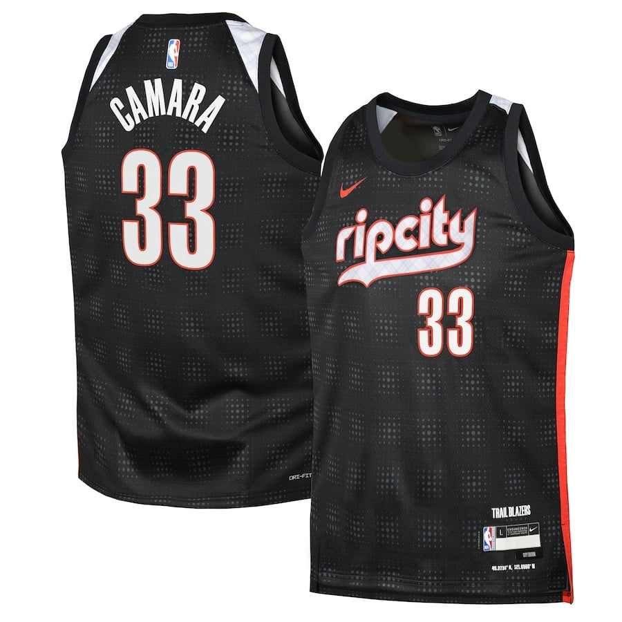 Toumani Camara 33 Portland Trail Blazers 2024/25 Swingman Player Youth Jersey - City Edition - Black
