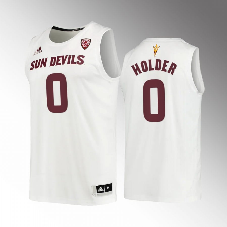 Tra Holder 0 Arizona State Sun Devils White Jersey College Basketball