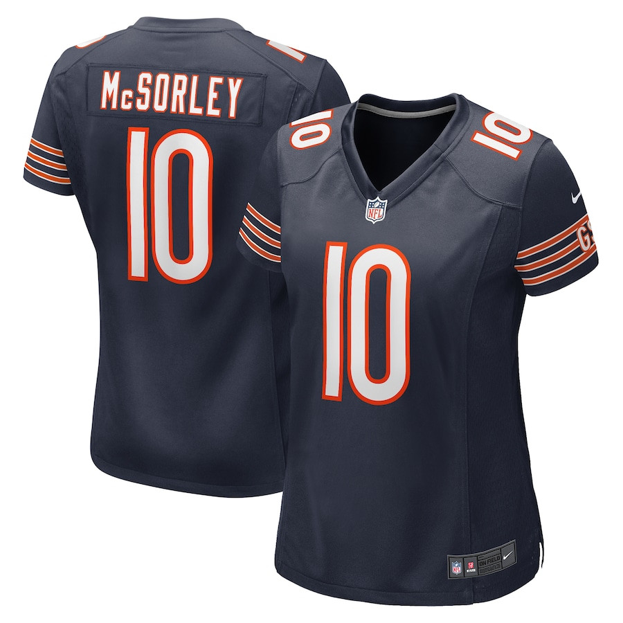 Trace Mcsorley 10 Chicago Bears Team Game Women Jersey - Navy Js4026