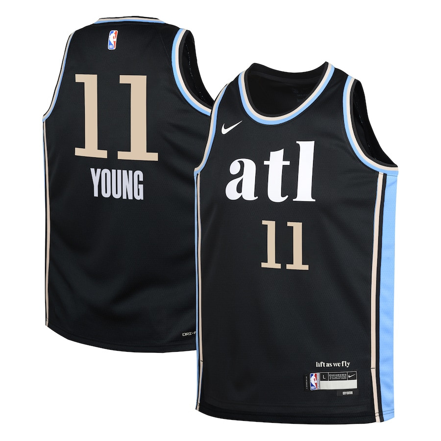 Trae Young 11 Atlanta Hawks 2023/24 City Edition Swingman Youth Jersey - Black
