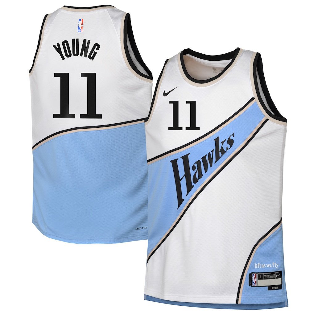 Trae Young 11 Atlanta Hawks 2024/25 Swingman Player Youth Jersey - City Edition - White