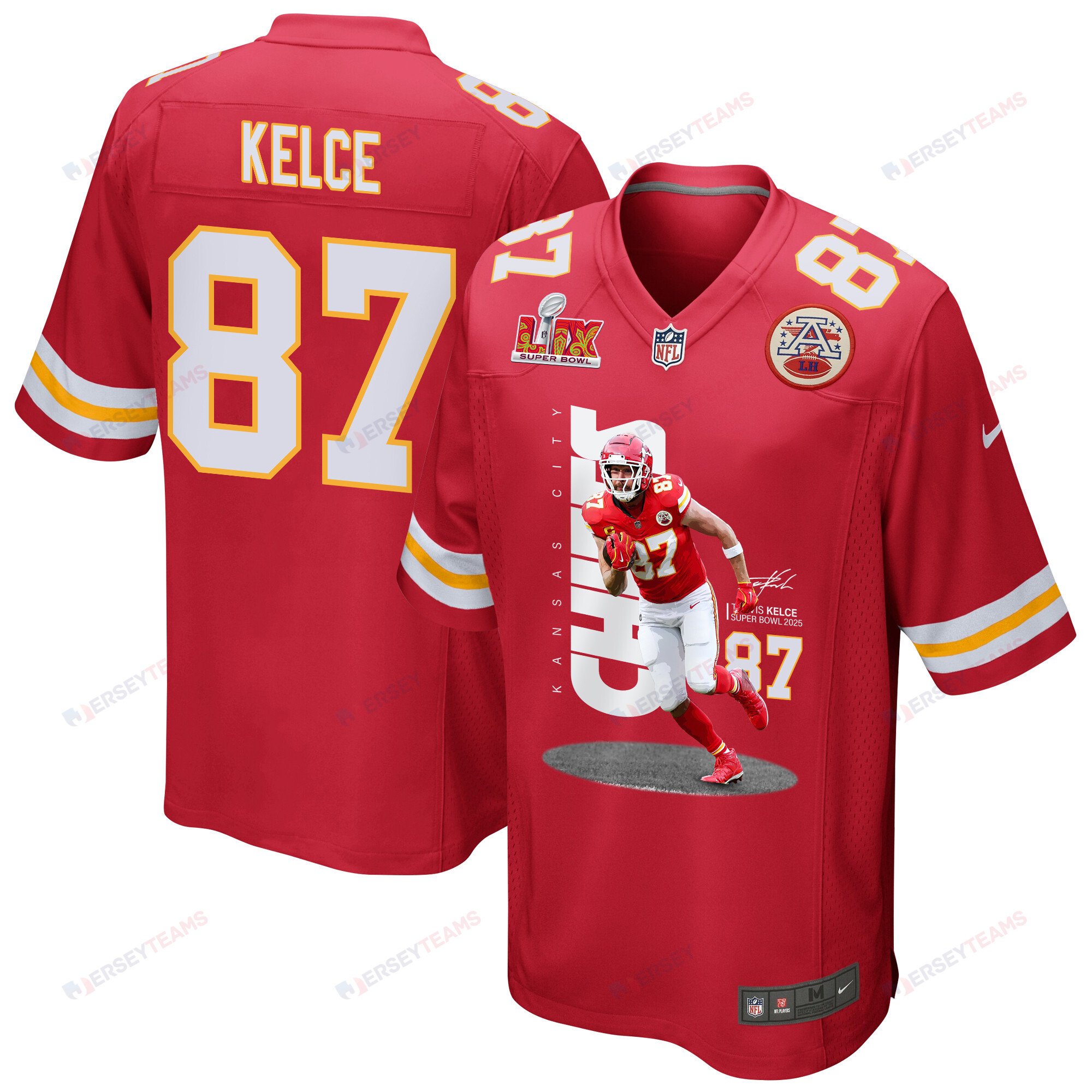 Travis Kelce 87 Kansas City Chiefs Big Yeti Game Men Jersey - Red Js9113