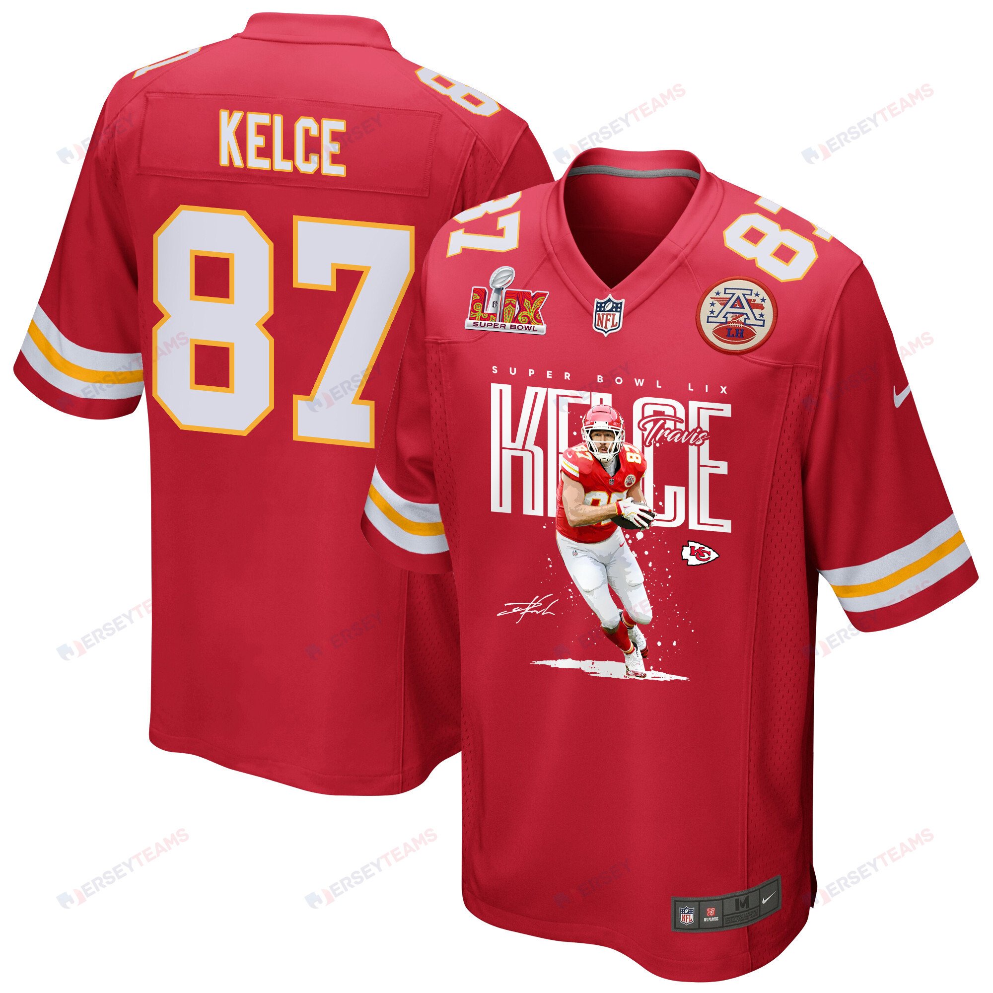 Travis Kelce 87 Kansas City Chiefs New Heights Knights Game Men Jersey - Red Js6926