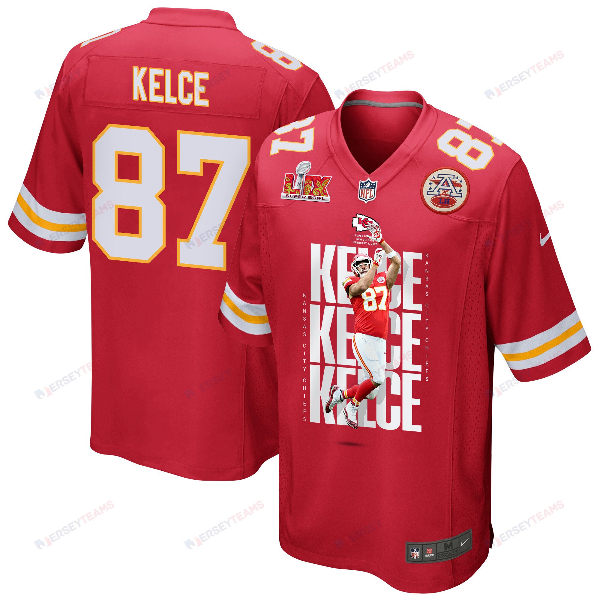 Travis Kelce 87 Kansas City Chiefs Oh Say Can You Kelce Game Men Jersey - Red Js3359