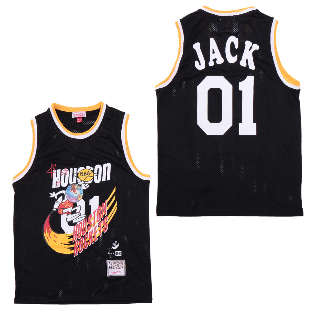 Travis Scott X Br X Houston Rockets Retro Jersey- Black