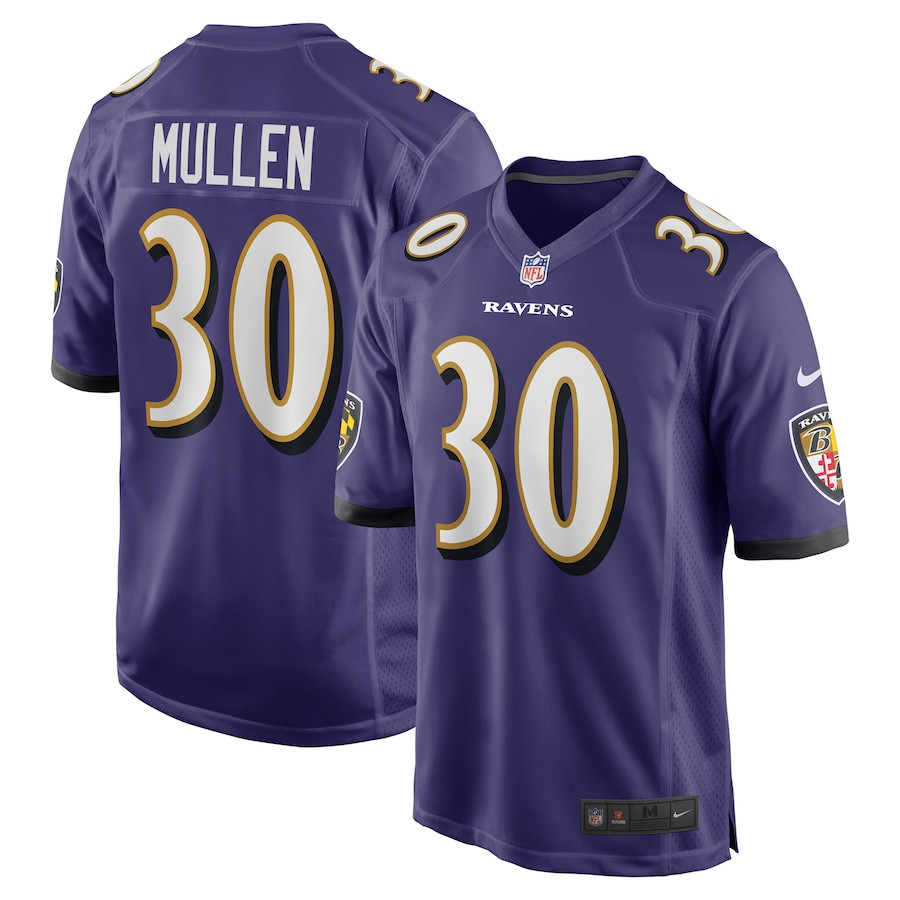 Trayvon Mullen 30 Baltimore Ravens Team Game Men Jersey - Purple Js3794