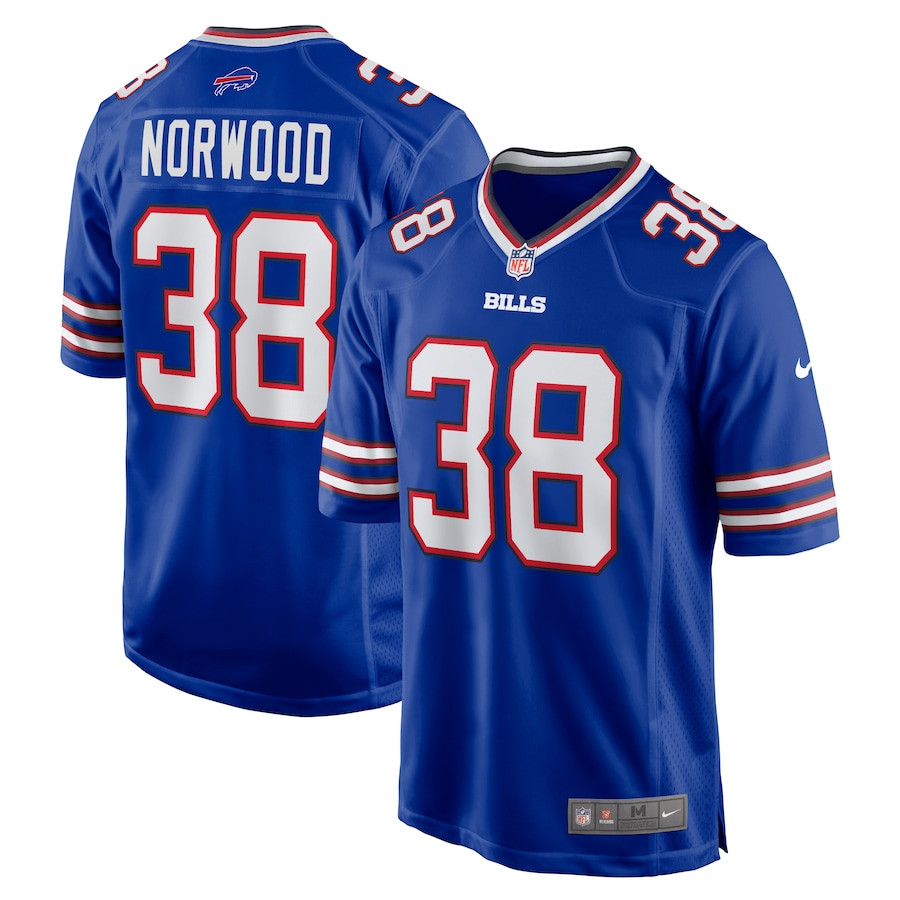 Tre Norwood 38 Buffalo Bills Team Game Jersey - Royal Js5170