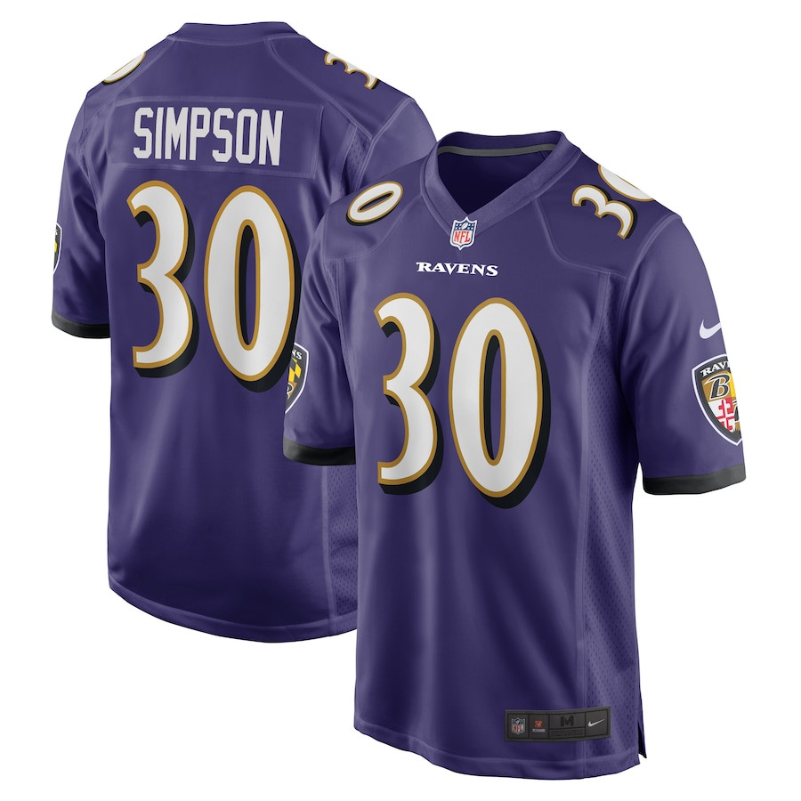 Trenton Simpson 30 Baltimore Ravens Game Men Jersey - Purple Js1984