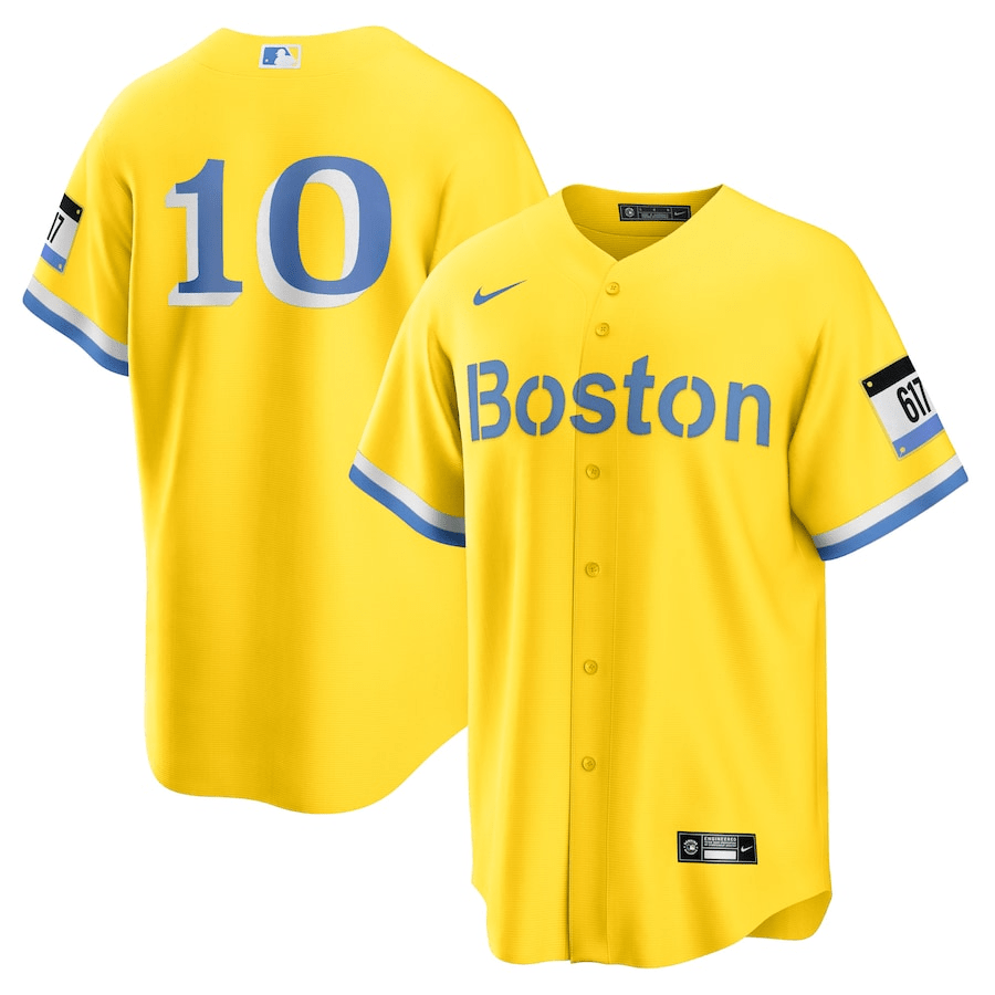 Trevor Story 10 Boston Red Sox City Connect Jersey - Gold/light Blue