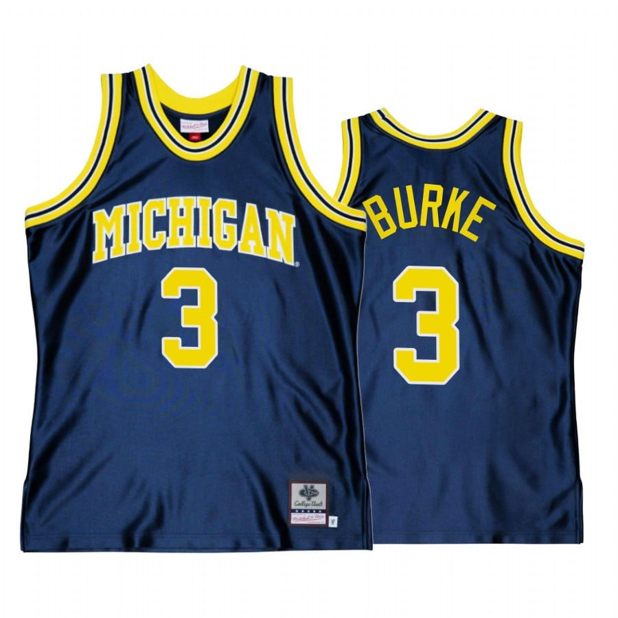 Trey Burke 3 Michigan Wolverines Navy Jersey Throwback Basketball