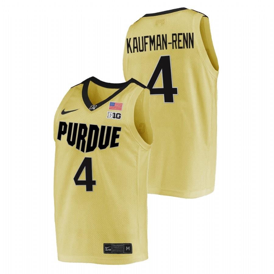 Trey Kaufman-renn 4 Gold Purdue Boilermakers 2023 Top Overall Seed College Basketball Jersey