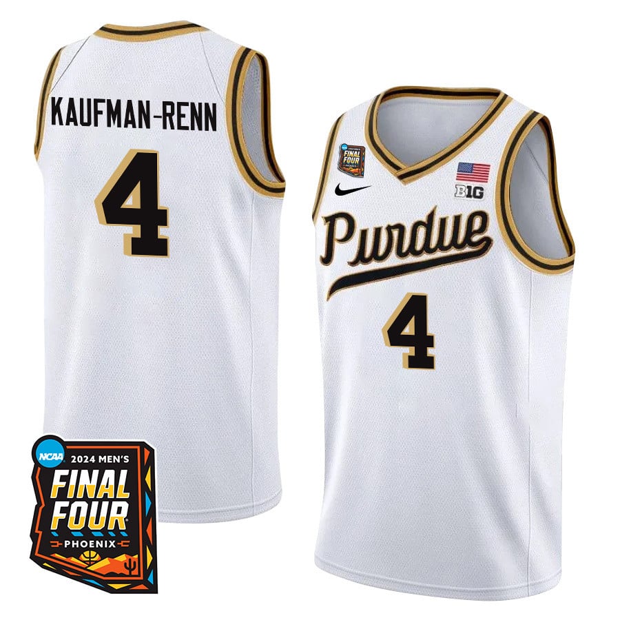 Trey Kaufman-renn 4 Purdue Boilermakers 2024 Final Four Patch Men's Basketball Jersey - Unisex Jersey