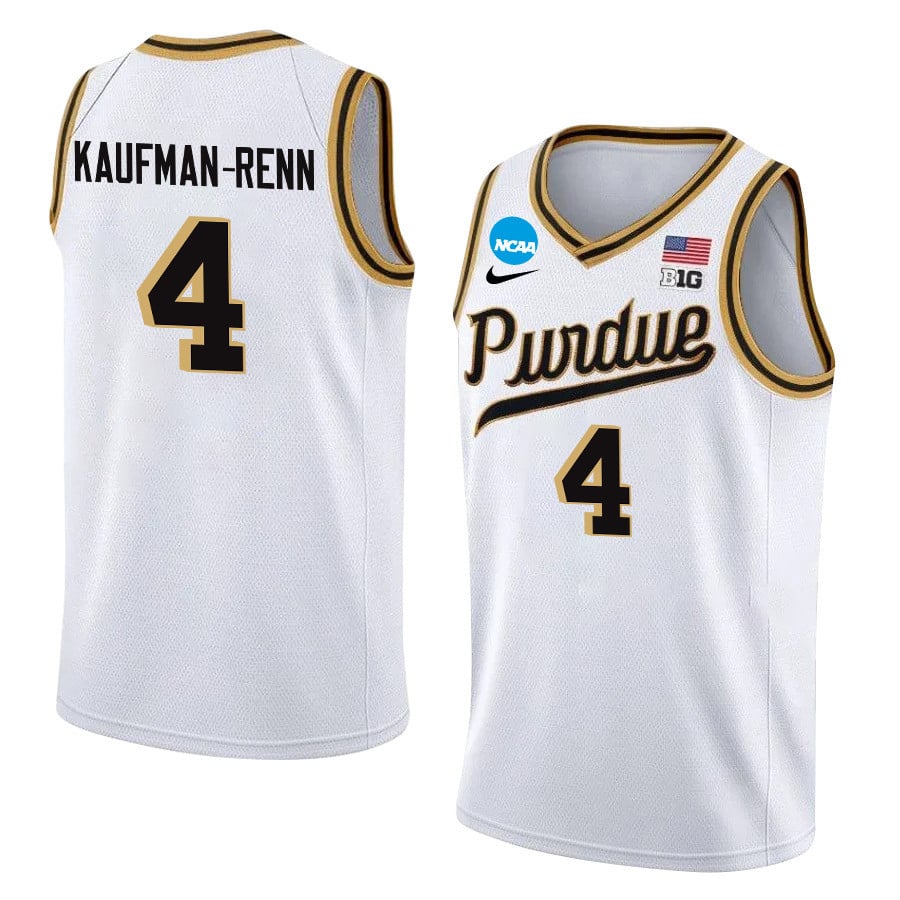 Trey Kaufman-renn 4 Purdue Boilermakers 2024 Men's Basketball Jersey - White, Unisex Jersey