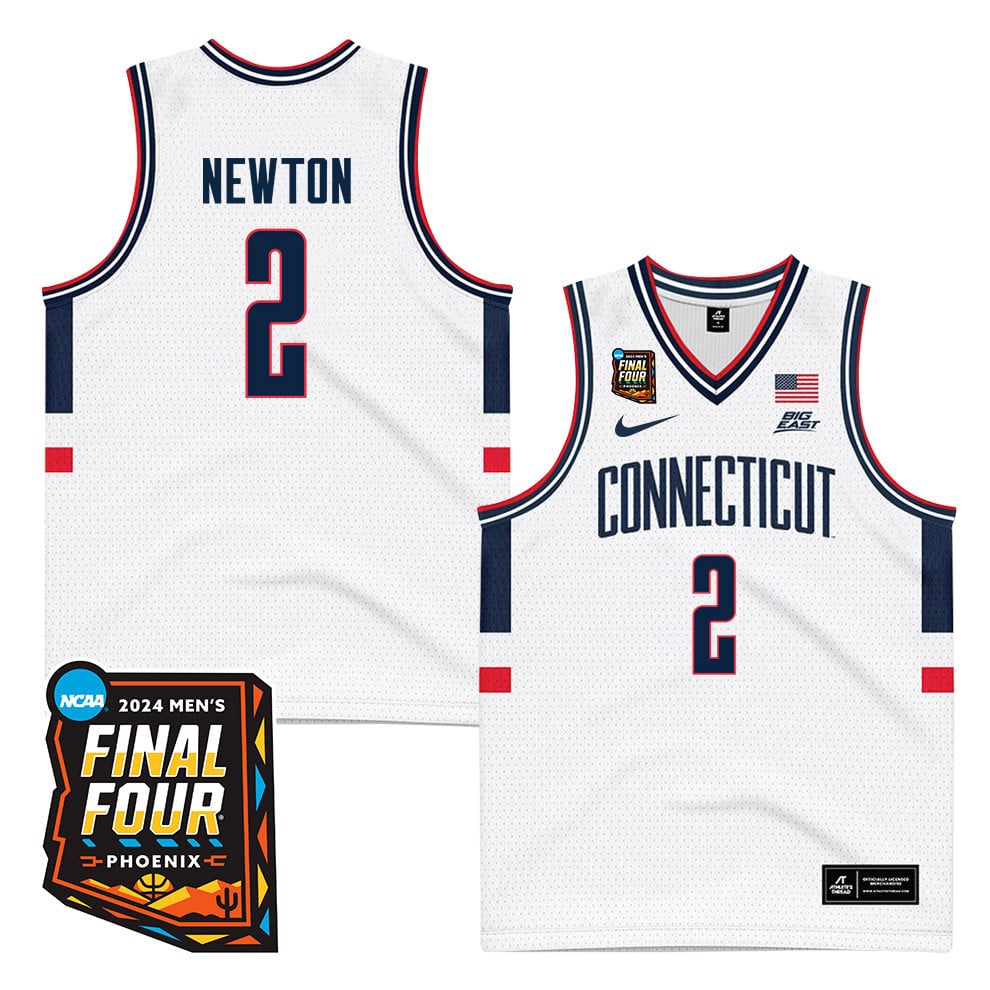 Tristen Newton 2 Uconn Huskies 2024 Final Four Patch Men's Basketball Jersey - Unisex Jersey