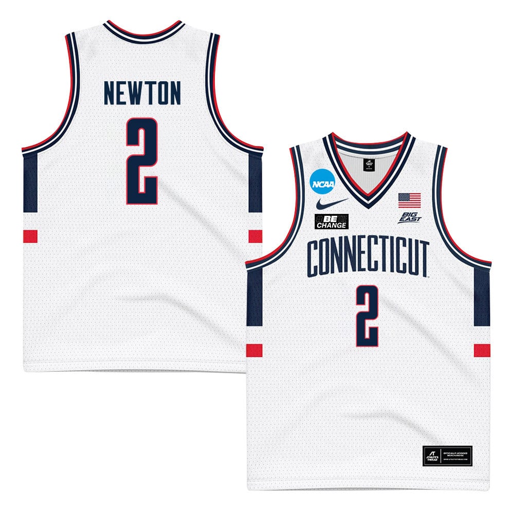 Tristen Newton 2 Uconn Huskies 2024 Men's Basketball Jersey - White, Unisex Jersey